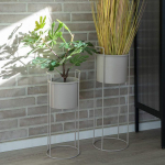 Lot de 2 supports de fleurs en acier sable