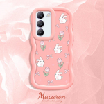 V&auml;rvitud muster Big Wave Edge pehme silikoon materjal Macaron telefoni &uuml;mbris p&otilde;rutuskindel kaitsev kummist korpus OnePlus Vivo Motorola Moto jaoks Vivo Y77T 5G sinine