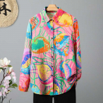 Large Size Women's Long Sleeved Shirt Women's Spring Autumn High-end Feeling Western-style Color Top Blouses & Shirts M