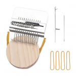 Mini kudumismasin koos 10/12/14/21/28/42 n&otilde;eltega Kaasaskantav v&auml;ike k&auml;siraamat Darning Loom Puidust DIY Teksad Sokid Riided Parandamine Kudumiskangas m&auml;nguasi