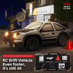 1/64 RC Driftiauto AE86 Mini Lauaarvuti Kaugjuhtimispult RC Driftingu V&otilde;idus&otilde;iduauto 2.4G T&auml;issuuruses Elektriline M&auml;nguasi Poiste Autod valge