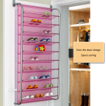 10-korruseline kingariiul &uuml;le ukse kingakorraldaja riputatav kingahoidla v&otilde;rvoodriga riiul suur ruum must