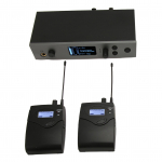 Juhtmevaba k&otilde;rvaklappide monitoris&uuml;steem Professionaalne 1 saatja 2 &uuml;hekordne kanal UHF monitor K&otilde;rva tagasiside s&uuml;steem EU Plug