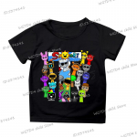 Sprunki Laste R&otilde;ivad T&auml;ht A-Z Joonisfilm Sprunki Mood T-s&auml;rk Naljakas L&uuml;hikeste Varrukatega Y2K Topid &Otilde;udusm&auml;ng Poiste T&uuml;drukute T-s&auml;rk 130 cm