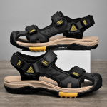 Suvised meeste sandaalid Ehtsast nahast Meeste vabaajajalatsid Meeste Meeste Nahast Sandaalid Meestele Rannajalatsid Rooma meeste kingad 38