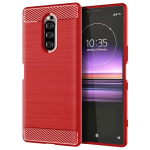 Sony Xperia 1 &uuml;mbrisele Luksuslik s&uuml;sinikkiust nahaga pehme silikoon&uuml;mbris Sony Xperia1 t&auml;ielik kaitsev telefoni kate Sony Xperia 1 punane