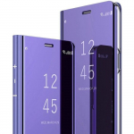 Samsung Galaxy S10 Clear View &uuml;mbris Klapp&uuml;mbris P&otilde;rutuskindel Peegel Nutikas Stend &Uuml;mbris Kate Galaxy S10 jaoks [Lilla] 3-in-1 kaabliga