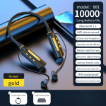 10000mAh 10000 tundi taasesitust juhtmevabad Bluetooth-k&otilde;rvaklapid magnetilised spordi jooksmise peakomplekt kaelapaelaga spordi k&otilde;rvasisesed k&otilde;rvaklapid m&uuml;rasummutusega in-ear kuld