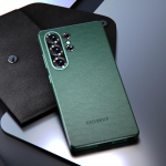 Samsung Galaxy S25 Ultra Plus Nahast &Uuml;mbris P&otilde;rutuskindel Kest Lambanaha Tekstuur Kaitsev Tagumine T&auml;iskate S25Ultra S25Plus S25 jaoks For S25Ultra roheline