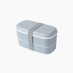 Bento Box plastmaterjalist suletud lekkekindel toiduk&uuml;lmik v&auml;rske s&auml;ilituskarp Kahekihiline laste l&otilde;unakarp 15.5 cm * 7.8 cm * 8.5 cm hall