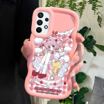 V&auml;rvitud mustriga Big Wave Edge pehmest silikoonmaterjalist Macaron telefoni&uuml;mbris, p&otilde;rutuskindel kaitsev kummist korpus Samsung Xiaomi Poco Redmi jaoks Xiaomi Poco M6 Pro 4G roosa