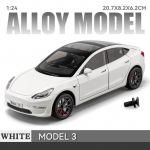 1/24 M&otilde;&otilde;tkava Tesla Model 3 Sulamist Auto M&auml;nguasi Valatud Metallmudel Heli Valgus T&otilde;mba Tagasi Laste M&auml;nguasi Kollektsioonikapp Dekoratiivsed Kaunistused valge