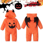 V&auml;ikelaste beebipoiste Halloweeni kapuutsiga kampsun, riietus, m&auml;ngukost&uuml;&uuml;m 70 oranž