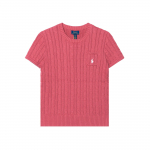 Polo Ralph Lauren Kampsun SS25 Kaabelkoes Puuvill Liibuv L&uuml;hikeste Varrukatega Laste &uuml;laosad Roosa-Roosa 313945437-007 XL
