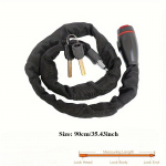 Kaasaskantav jalgrattaketi lukk puurimisvastane vargusvastane turvakett jalgratta mootorratta ukse ja t&otilde;ukeratta jaoks, sisaldab 2 v&otilde;tit 90cm/35.43inch