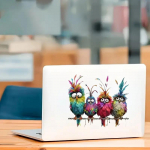 Naljakas Lind Loov Klaasakna Dekoratiivkleepsud Akendele Klaasseinale Peeglile Festival Kodu Kaunistus Kleebised mitmev&auml;rviline