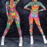 3D digitaaltr&uuml;kk Lavakost&uuml;&uuml;mid T&auml;iskasvanutele Halloweeni &Uuml;ritused Karnevali Teemapidu Cosplay Riietus M&auml;ngimine Jumpsuit Adults S