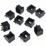 10tk/partii Rj45 8P8C arvuti Interneti-v&otilde;rk PCb pistikupesa must