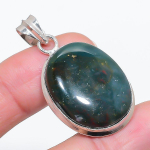 Natural Bloodstone Gemstone 925 Sterling Silver Jewelry Pendant 1.77 n6g17