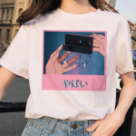 Vaporwave Clothing Graphic T-s&auml;rk Harajuku Vintage Korea T-s&auml;rgid Ts&auml;rk Style Ulzzang 90s Tumb S valge