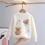 S&uuml;gis- ja talvine laste kampsun, sviiter, t&uuml;drukute &uuml;mara kaelusega kudumid, naaritsa alla laste western multifilm, pikkade varrukatega 140