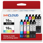Cartouche d'encre 16XL,pour Epson 16 XL WF-2010 WF-2510 2520 2530 2540 2630 WF-2650 WF-2660 WF-2750 WF-2760 WF-2010W 4BK 2C 2M 2Y
