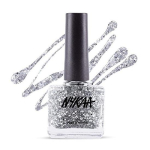 Nykaa Geellakk, S&auml;tendav Viimistlus, 227 Silver Snow, 9 ml gray