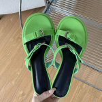 Moodne pannal Naiste madalad &otilde;hukesed kontsad, sussid &otilde;ues avatud varbaga Gladiaator sandaalid vabaaja puhkuseks m&otilde;eldud rannajalatsid pl&auml;tud 39