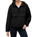 women's Loose Comfortable Casual Fashionable Solid Color Pullover Hooded Long Sleeved Windbreaker XL lilla