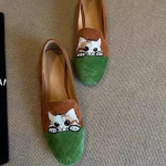 Moodne Luksuslik Disainer Mood Naiste Retro Kitten Flat &Uuml;he Kevadise Sisseastumisega Oa Kujuline Mugavad Oa Kingad Kassi &Uuml;mara Varbaga Kingad 35