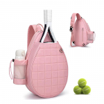 Tennisekott Tepitud Tennise seljakott Mahutab 2 reketit Veekindel Crossbody Sling Pickleballi kotid roosa