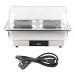 Elektriline buffetisoojendaja Serveerija Temperatuurin&auml;idik L&auml;bipaistev Kate Chafing Dish Buffetikomplekt 2 alust 9L EL-pistik 220V