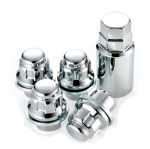 Toyota Originaali t&uuml;&uuml;pi alumiiniumvelje lukustusmutrid 1,5 tolli (37 mm) L&uuml;hike kroomitud 4-kihiline komplekt 4 tk 37mm short h&otilde;be