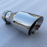 Muffler 76MM IN-101MM OUT Stainless steel Universal muffler tail throat Car modification Exhaust pipe 170cm long bend 76MM IN-101MM