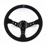V&otilde;idus&otilde;idum&auml;ng Roolid Suede PU Nahk Drift Sport S&uuml;gav Ralli Universaalne Klassikaline Mikrofiiber Alumiinium Autosulam 350MM 14 Tolli sinine