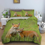 Loom Rebane Voodipesukomplekt King Queen Suurus 3D Armas Oranž Fennec-rebane Tekikate Lastele Teismelistele T&auml;iskasvanutele Magamistoa Kaunistus Tekikate EU Single(135*200cm)3pcs