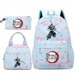 3 tk/komplekt Anime Demon Slayer Tr&uuml;kitud Seljakott Pinal K&auml;ekott Teismelisele &Otilde;pilasele Koolikott Suure Mahutavusega Veekindel Reisitasku Mochila