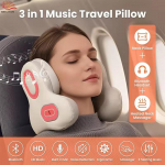 3in1 kaelapadi reisimiseks, Bluetooth-m&uuml;rav&auml;hendav peakomplekt kaelimasseerija ja soojendusega, U-kujuline m&auml;luvahust lennukipadi massager beež
