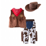 Toy Story Jessie Kauboi Kost&uuml;&uuml;m T&uuml;drukutele 4-osaline Komplekt Halloweeni Peo R&otilde;ivastus L&auml;&auml;ne Cosplay Vest Kleit M&uuml;ts S&uuml;nnip&auml;evakingitus 70(12-18M)