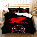 Hrc-Honda mootorratta logo tekikate tekk voodipesukomplektid pehme tekkikate ja padjap&uuml;&uuml;rid teismelistele &uuml;hekohaline kahekohaline Queen King AU Queen(210*210cm)3pcs