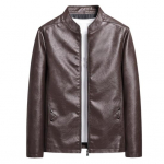 Meeste kunstnahast jope krae pikkade varrukatega lukuga suletav tuulejakk taskutega Moekas mantel L kohv