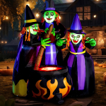 Joyfy 1,8 m Halloweeni t&auml;ispuhutav n&otilde;iakatel Suur v&auml;likaunistus leegivalgustusega Halloweeni kaunistamiseks