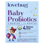 LoveBug Probiotics, Imiku probiootikum, 6-12 kuud, 4 miljardit CFU, 30 &uuml;hekordset pulgakest