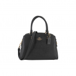 Coach Lillie 26 Kuldne Logo &Uuml;hev&auml;rviline Eemaldatava &Otilde;larihmaga Crossgrain Nahast S&uuml;learvuti Portfell &Otilde;lakott Crossbody K&auml;ekott V&auml;ike 91146-IMBLK Basic Set (Bag+Dust Bag)