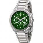 Maserati Stile Green Roostevabast terasest H&otilde;bedane Meeste Kvarts Kronograaf Kuup&auml;evaga R8873642011 roheline
