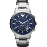 Emporio Armani Renato Sinine Metall H&otilde;bedane Meeste Kvarts Kronograaf K&auml;ekell AR2448 sinine