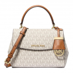 Michael Kors Ava Br&auml;ndi T&auml;hekujuline Logo Kaetud L&otilde;uend Crossbody &Otilde;lakott K&auml;ekott V&auml;ike Naiste k&auml;ekotid Vanilla Acorn 32S5GAVC1B-VANIGLIA/GHIANDA Basic Set (Bag)