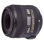Nikon DX Micro NIKKOR 40mm &Uuml;he fookusega Makroobjektiiv Nikon DX Formaadi jaoks AF-S f/2.8G must