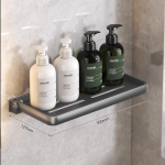 Must vannitoariiul Kokkupandav vanni-du&scaron;iriiul Alumiiniumist vannitoanurgariiul Seinale paigaldatav Must alumiiniumist k&ouml;&ouml;gi hoiustusalus