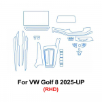 L&auml;bipaistev TPU kile autole Volkswagen VW Golf 8.5 2026 Golf 8 MK8.5/7 2026 K&auml;igukasti paneel GPS-keskkonsool PPF kaitse